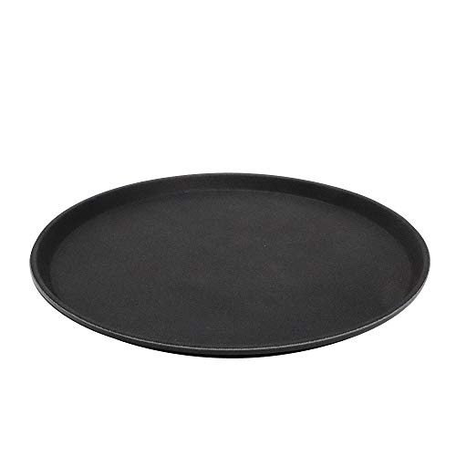 APS Bandeja Gastro, bandeja negra para servir, bandeja de PRFV con superficie antideslizante, Ã˜ 40,5 x altura 2 cm, negra