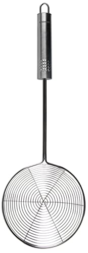 Fackelmann Espumadera de alambre de acero inoxidable, adecuada para escurrir frituras de sartenes y ollas, Color inox, apta para lavavajillas, 36x11,8 cm, 1 ud
