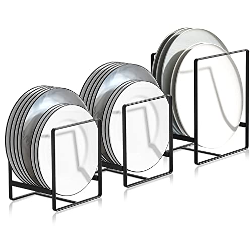 xianzhanEU 3 soportes para platos, escurreplatos de metal, multifunción, organizador adecuado para armarios de cocina, placas de almacenamiento, vajilla y tapa de olla