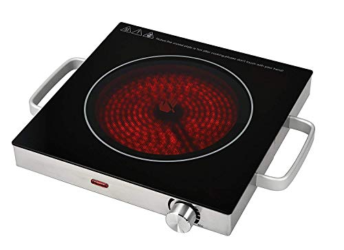 Team Kalorik Placa de cocina vitrocerámica, Calor infrarrojo, 2000 W, Plateado, TKG CKP 1001