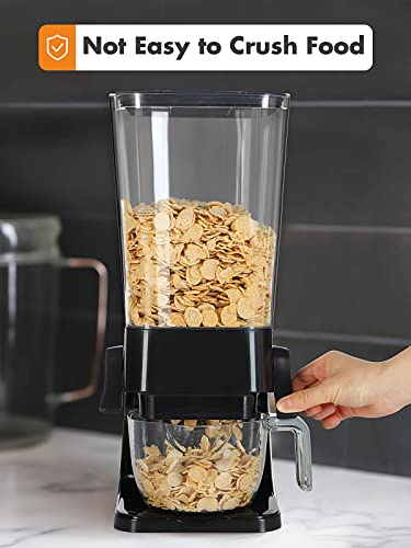 Tokokimo Dispensador Cereales, No Tritura Los Alimentos, Dispensador de Muesli, Apto Para Cereales de Desayuno, Caramelos, Gran Capacidad de 5L, 42x16x16cm Negro - 1 pieza