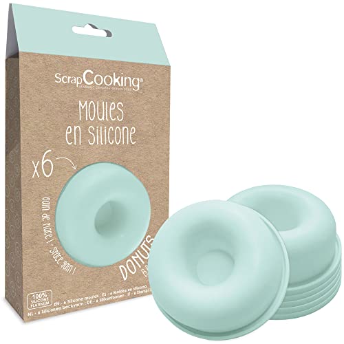 ScrapCooking 2913 - Juego de 6 moldes para donuts de silicona y babas para repostería (forma 3D, moldes individuales flexibles)