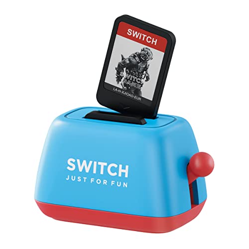 Soporte para funda de juego Switch compatible con juegos Nintendo Switch o juegos PS Vita o tarjetas SD, bonito soporte de tostadora portátil para almacenamiento de 2 cartuchos de juego(Azul Rojo)