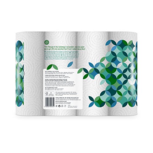 Marca Amazon - Presto! Papel de cocina - 32 rollos de 2 capas (51 hojas x rollo), 32 Unidad (8 Paquete de 4), Blanco