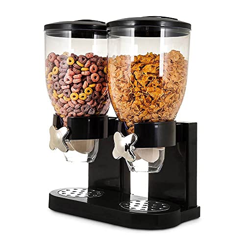 mikamax - Dispensador de copos de maíz - Rojo - Recipientes de cereales - Con 2 recipientes - 500 gramos - Accesorios de desayuno